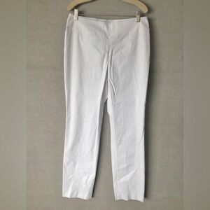 Nic+Zoe White Pull-On Stretch Straight Leg Pants, Size 8